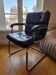 Black leather office chair - Italian design Co Fe Mo - Cantilever