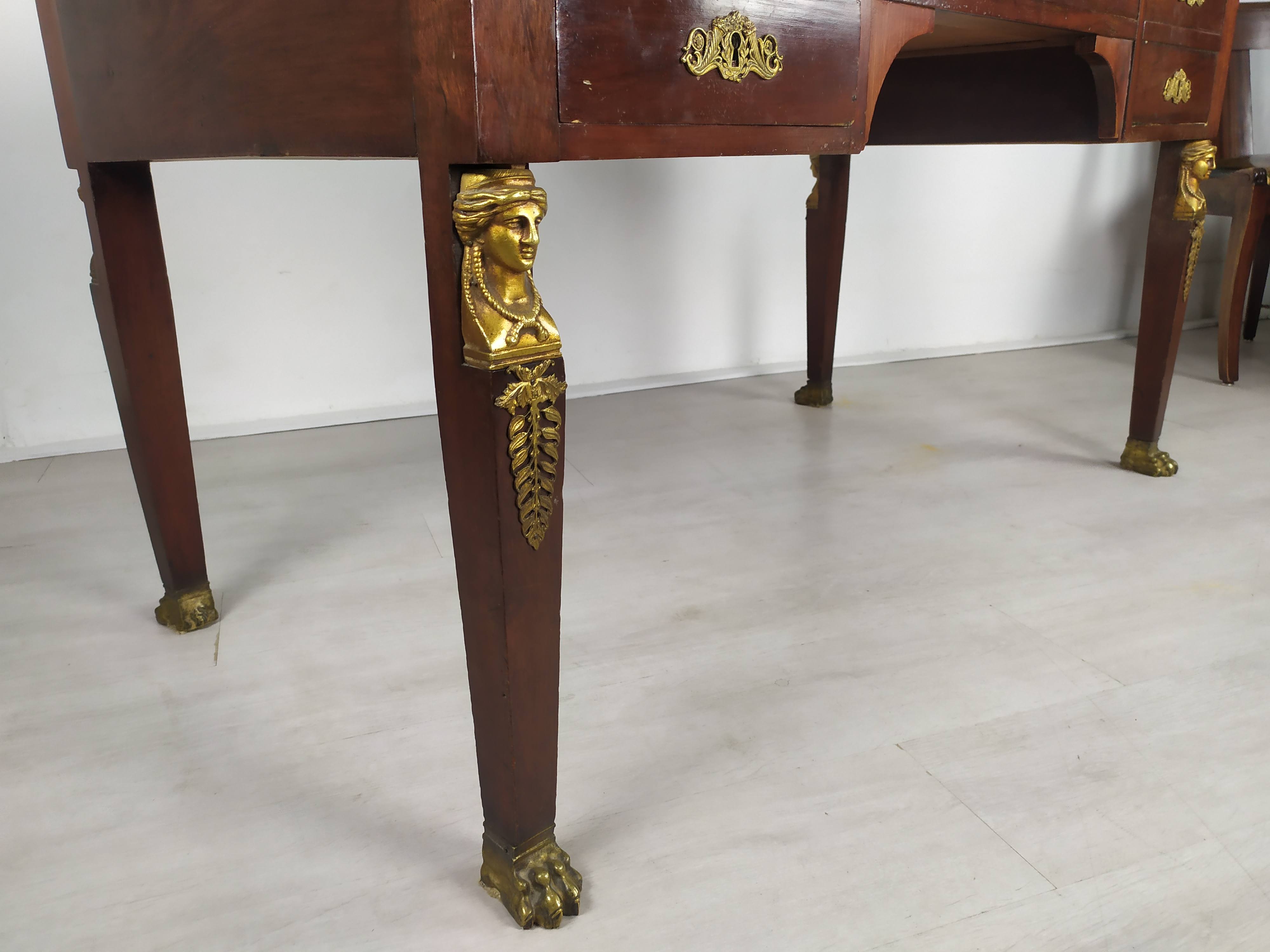 Empire-style desk and chairs