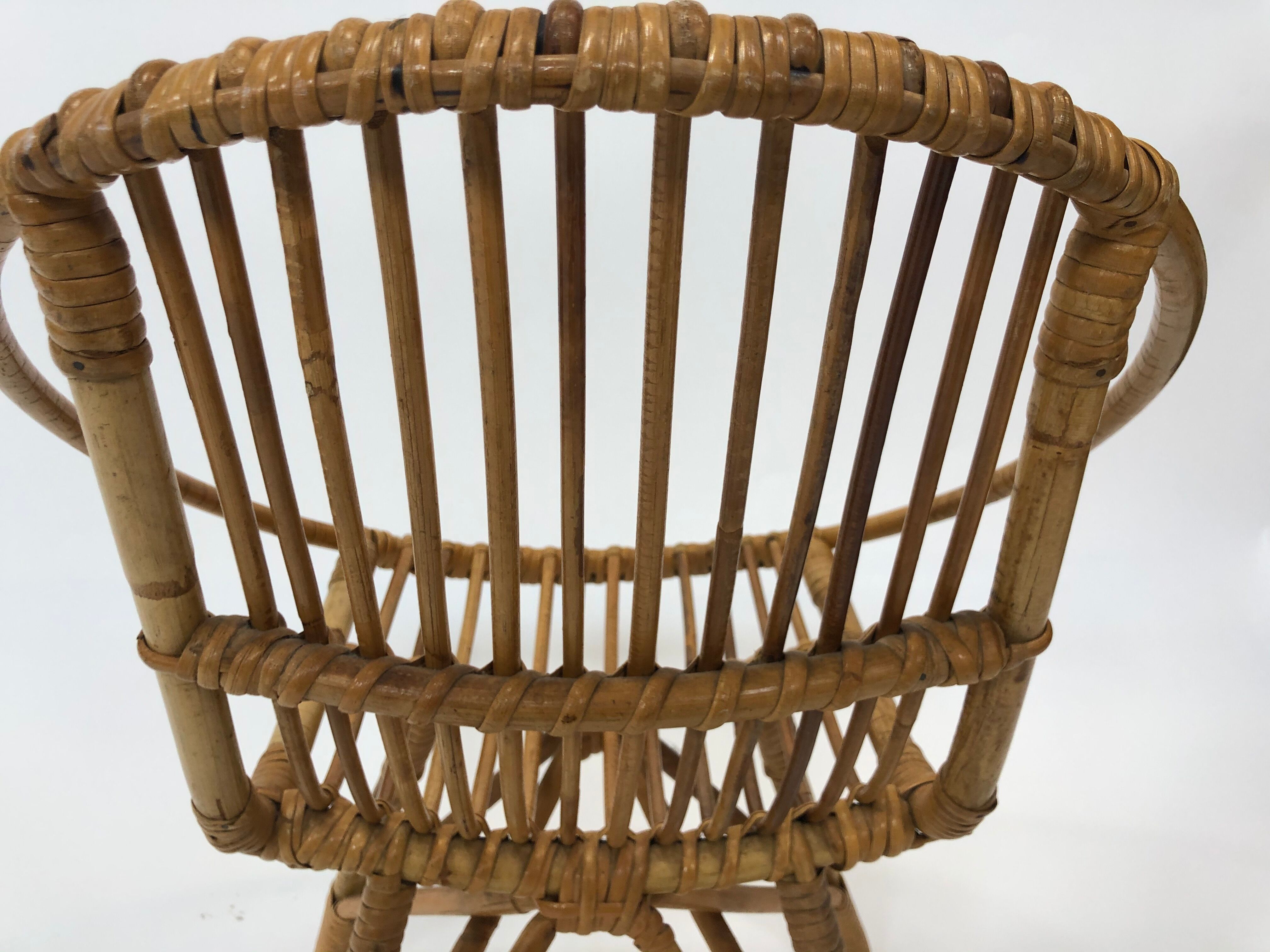 Rohe rattan vintage high chair by Rohe Noordwolde