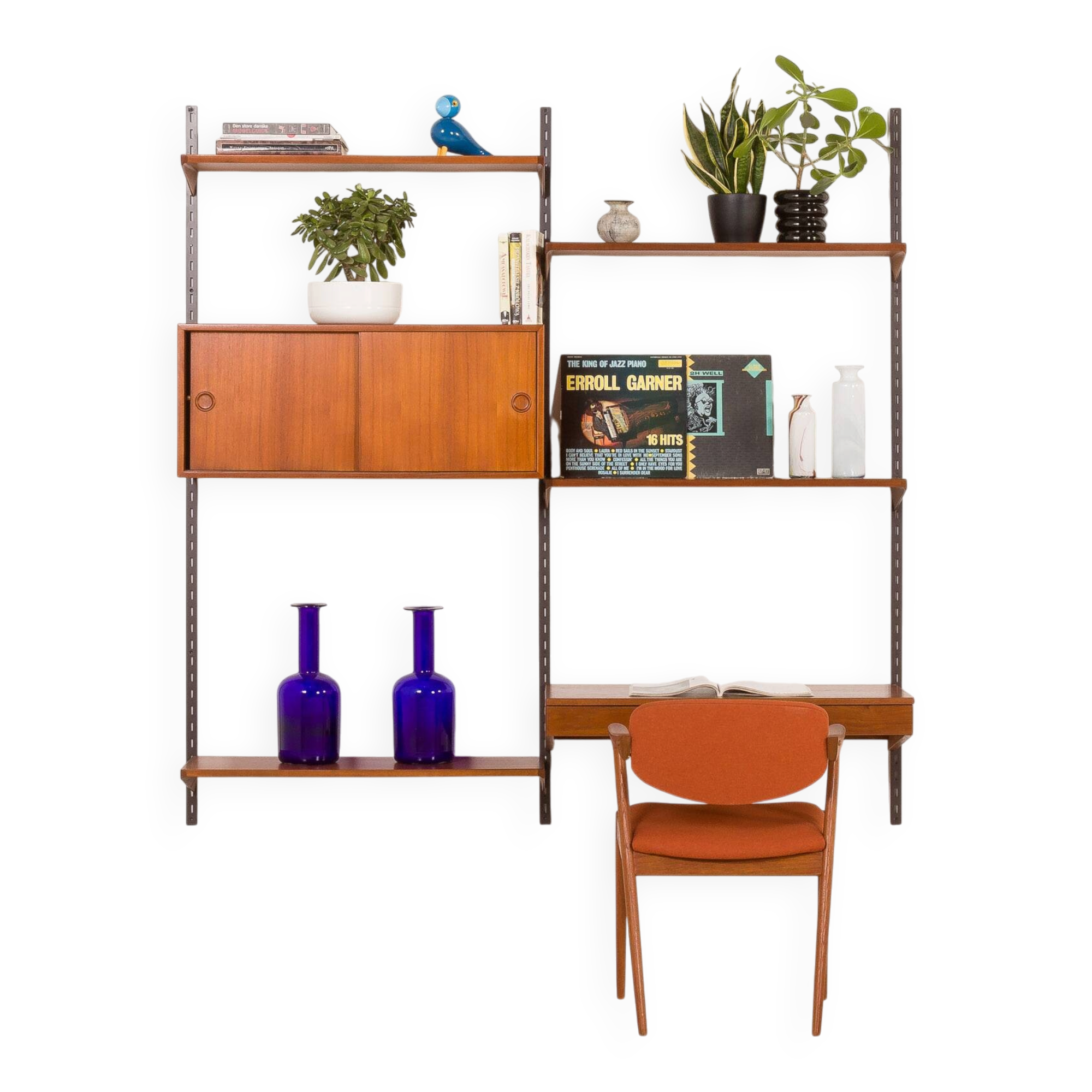 Kai Kristiansen teak wall unit with a desk, FM Mobler 1960s