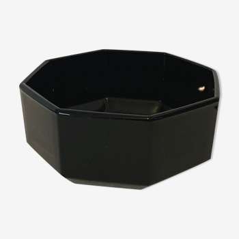 Black octagonal bowl Arcoroc