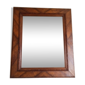 Antique mirror in waxed fruitwood style, 65.5 cm x 55.5 cm