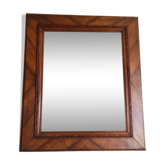 Antique mirror in waxed fruitwood style, 65.5 cm x 55.5 cm