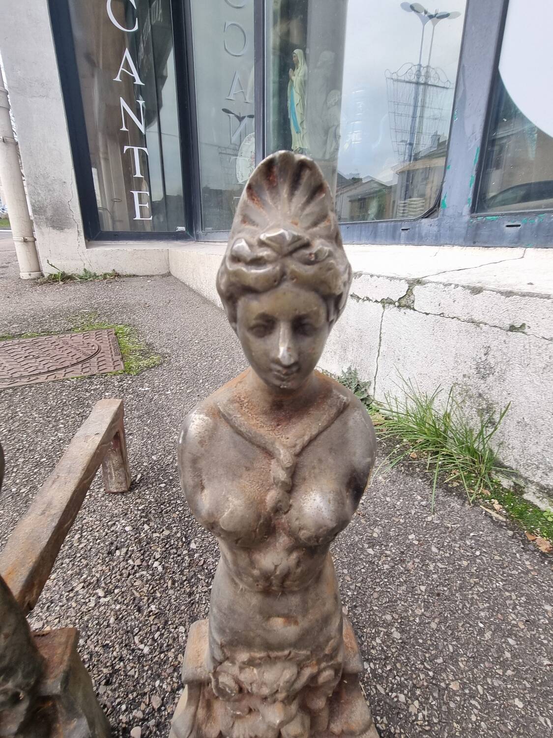 Pair of goddess andirons