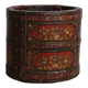 Antique wooden pot painted by hand