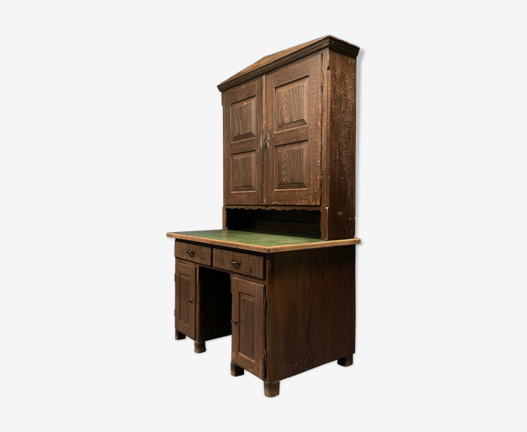 Antique painted pine desk or secretaire with wall unit from Germany late  1800s. | Selency