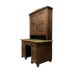 Antique painted pine desk or secretaire with wall unit from Germany late 1800s.