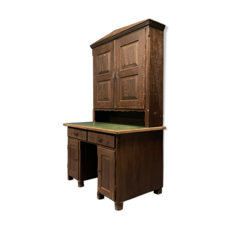 Bureau en pin peint antique ou sécréaire avec unité murale d’Allemagne à la fin des années 1800.