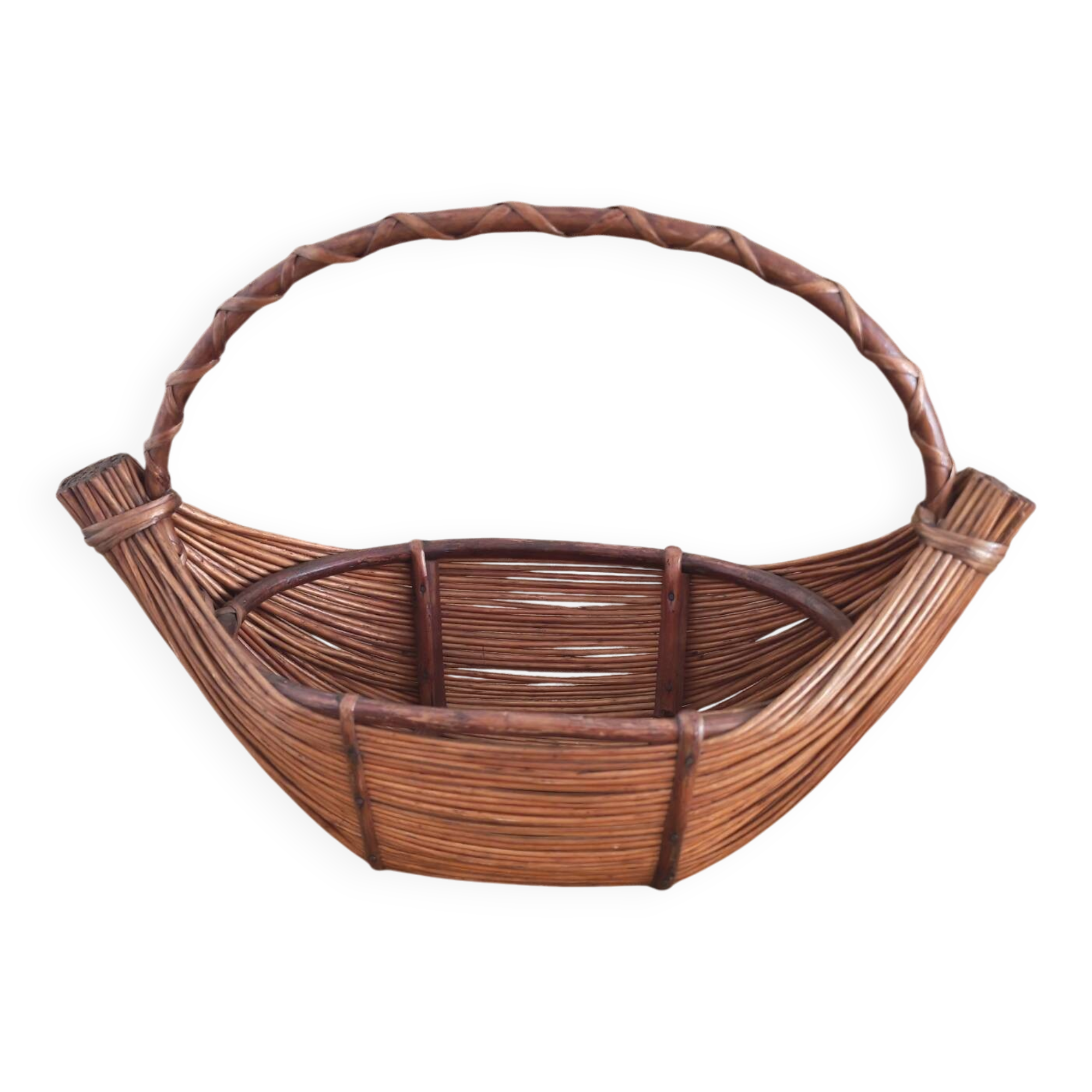 1960s wicker retro basket