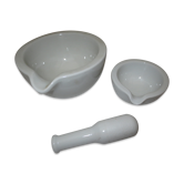 Duo de  mortiers avec pilon en porcelaine blanche