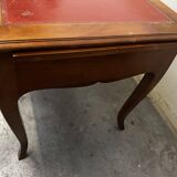 Louis XV Style Desk - Cherry Wood - Red Leather Top - with Extensions