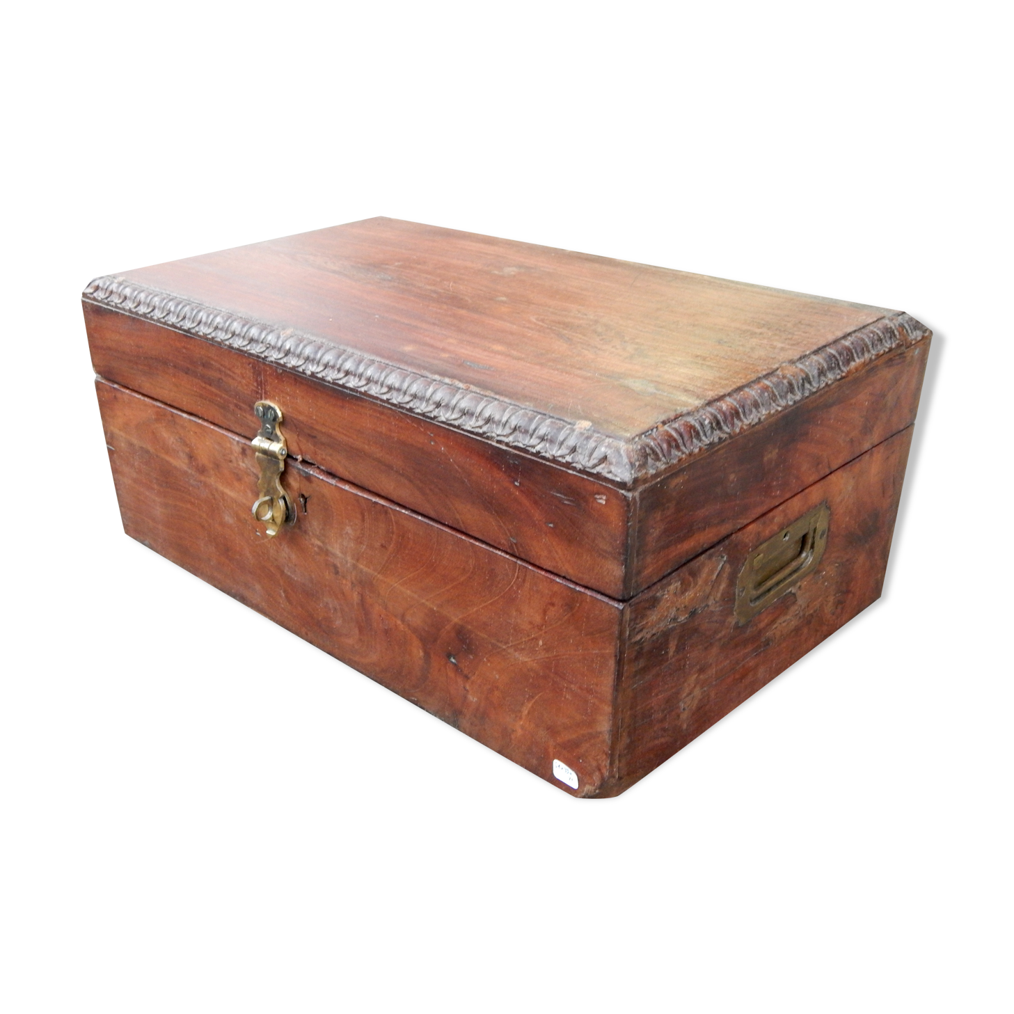 Ancient chest sculpte brass handles india