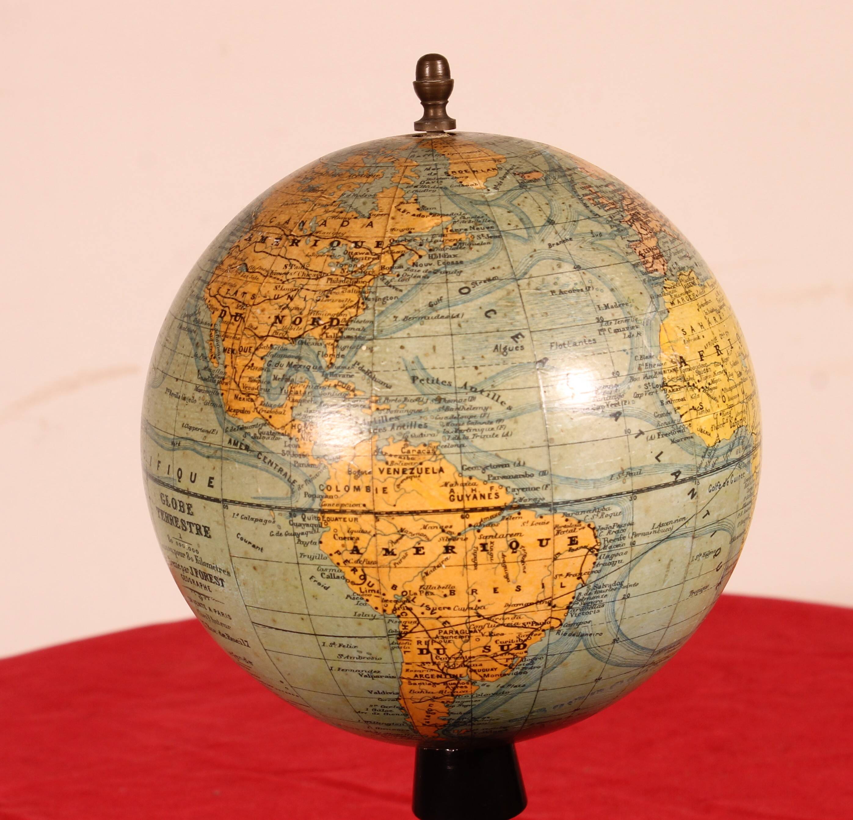 Terrestrial globe by J. Forest Paris - 19th century