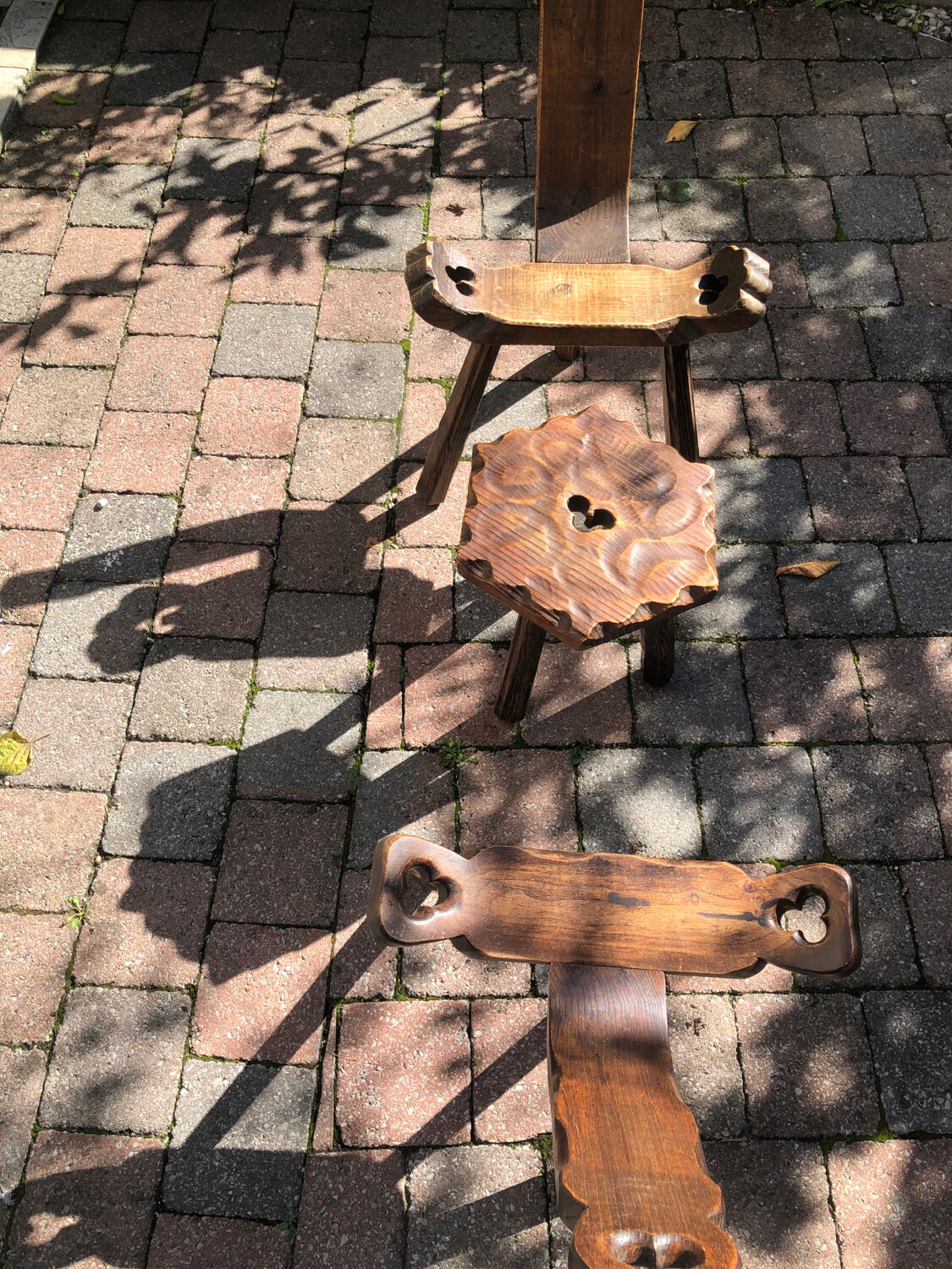 Brutalist chairs and stool