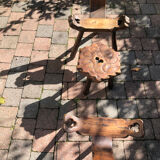 Brutalist chairs and stool