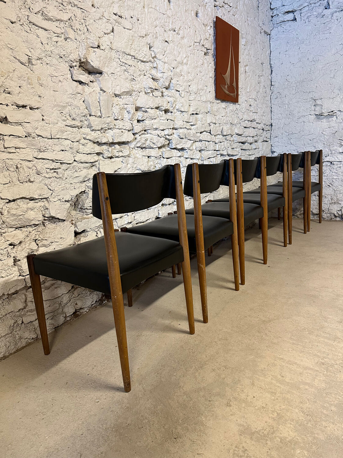 6 Scandinavian chairs by Aksel Bender 1960