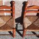 Pair of low armchairs by the fireplace. (Straw seat)