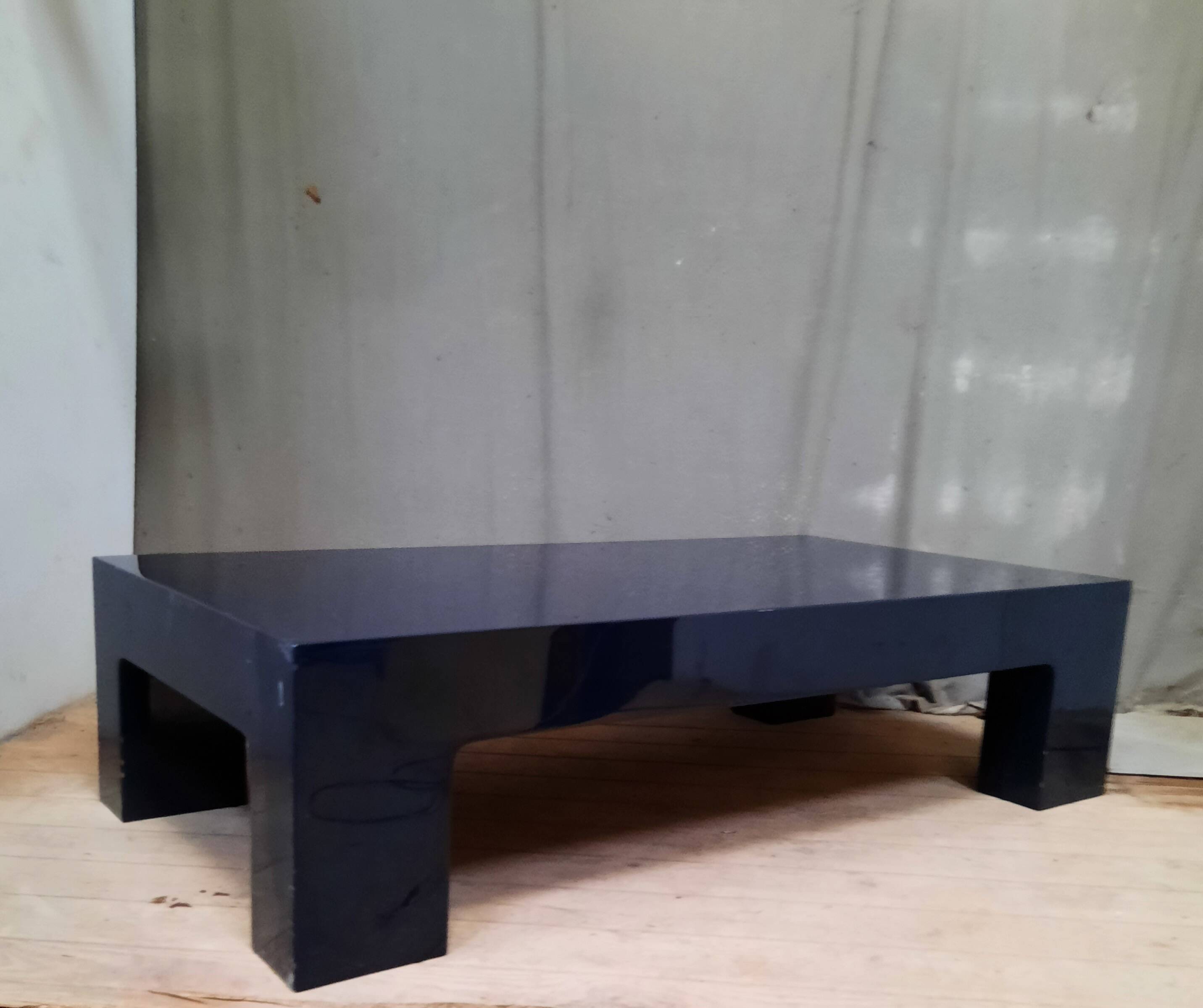 Blue lacquered coffee table