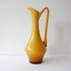Vintage 1960s Portuguese Opaline Mustard Glass Jug