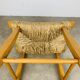 Bull stool straw and wood, Swiss design, 1950s