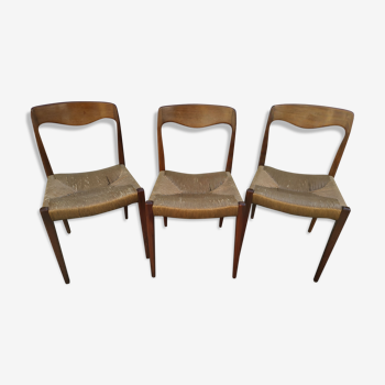 Set of 3 chairs Scandinavian years 60