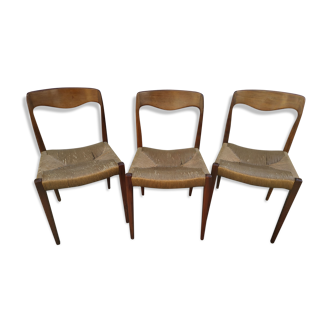Set of 3 chairs Scandinavian years 60