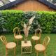 Set of 4 bistro chairs cannage honey color
