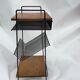 Meuble range disque en fer et bois vintage