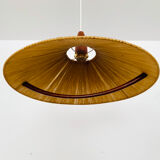 Raffia bast and teak pendant lamp by Temde