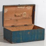 Petit coffre ancien patiné bleu marine (c.1920) #68