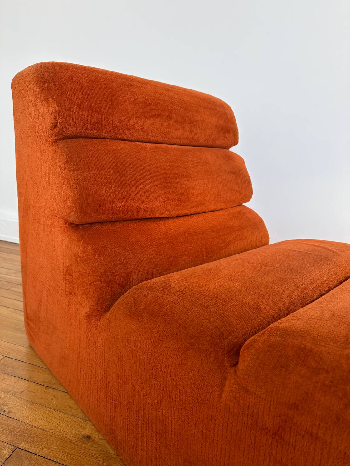 Chauffeuse / Fauteuil orange - Vintage - Design