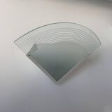 Pair of vintage wall lights, white lacquered metal and sandblasted glass, France 1970