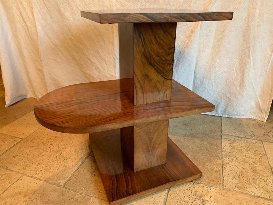 Gueridon art deco in maccassar acajoux