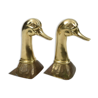 Pair of vintage brass book ends, 1960s