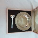 Assiette métal argenté de naissance