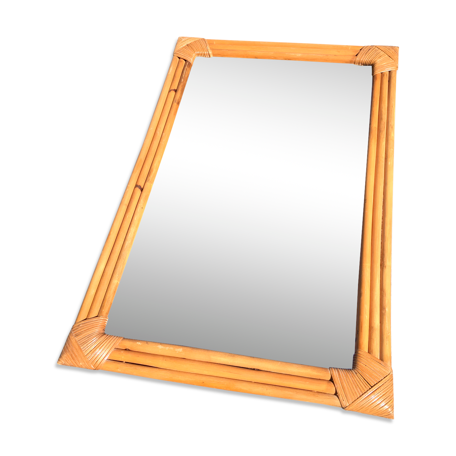 Rectangular rattan mirror, 72x47 cm