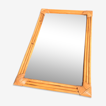 Rectangular rattan mirror, 72x47 cm