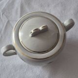 Covered sugar bowl half-porcelain Lunéville Keller and Guerin A587