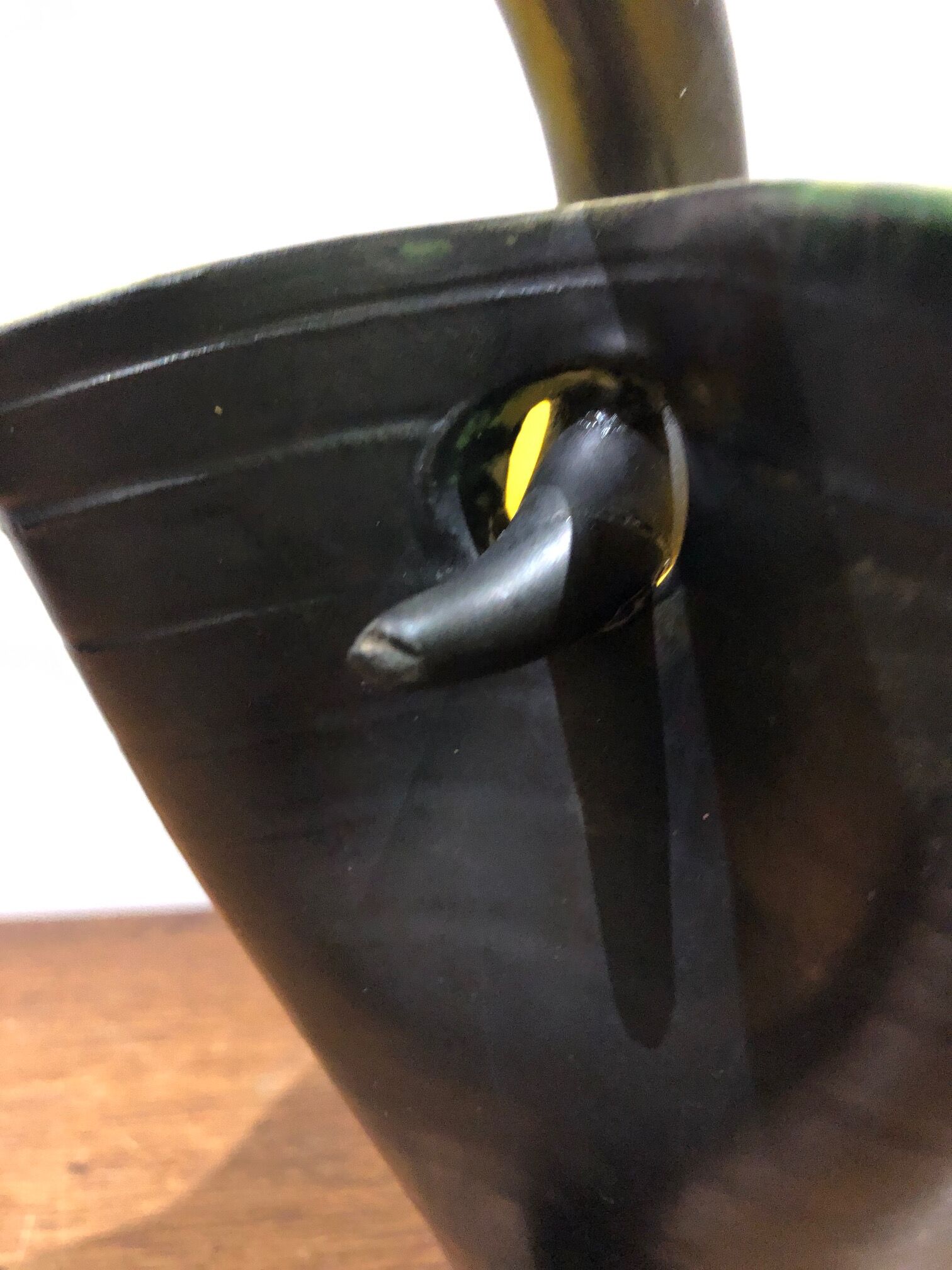 black and yellow vallauris pitcher