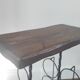 Side table, brutalist bottle holder in wrought iron and solid wood.