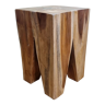 Brutalist stool in solid teak