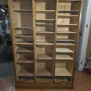 Vintage oak three-panel curtain cabinet