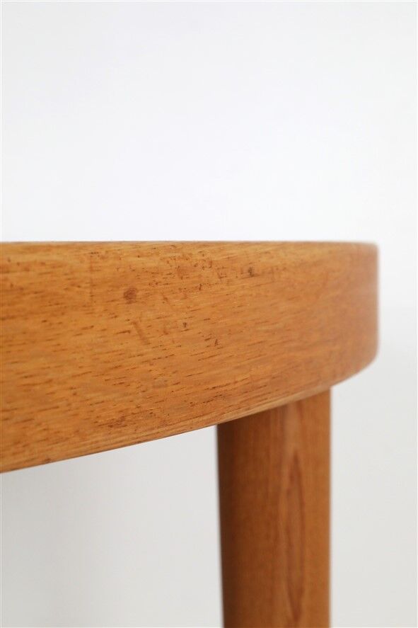 Table à manger ronde restaurée par Villy Schou Andersen / chêne / design danois moderne des années 1960 / 1970