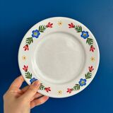 Set of 3 flat plates and 5 dessert plates with flower decoration, Tulowice Poland