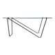 Superb asymmetrical coffee table AIRBORNE 1950s glass and lacquered metal.