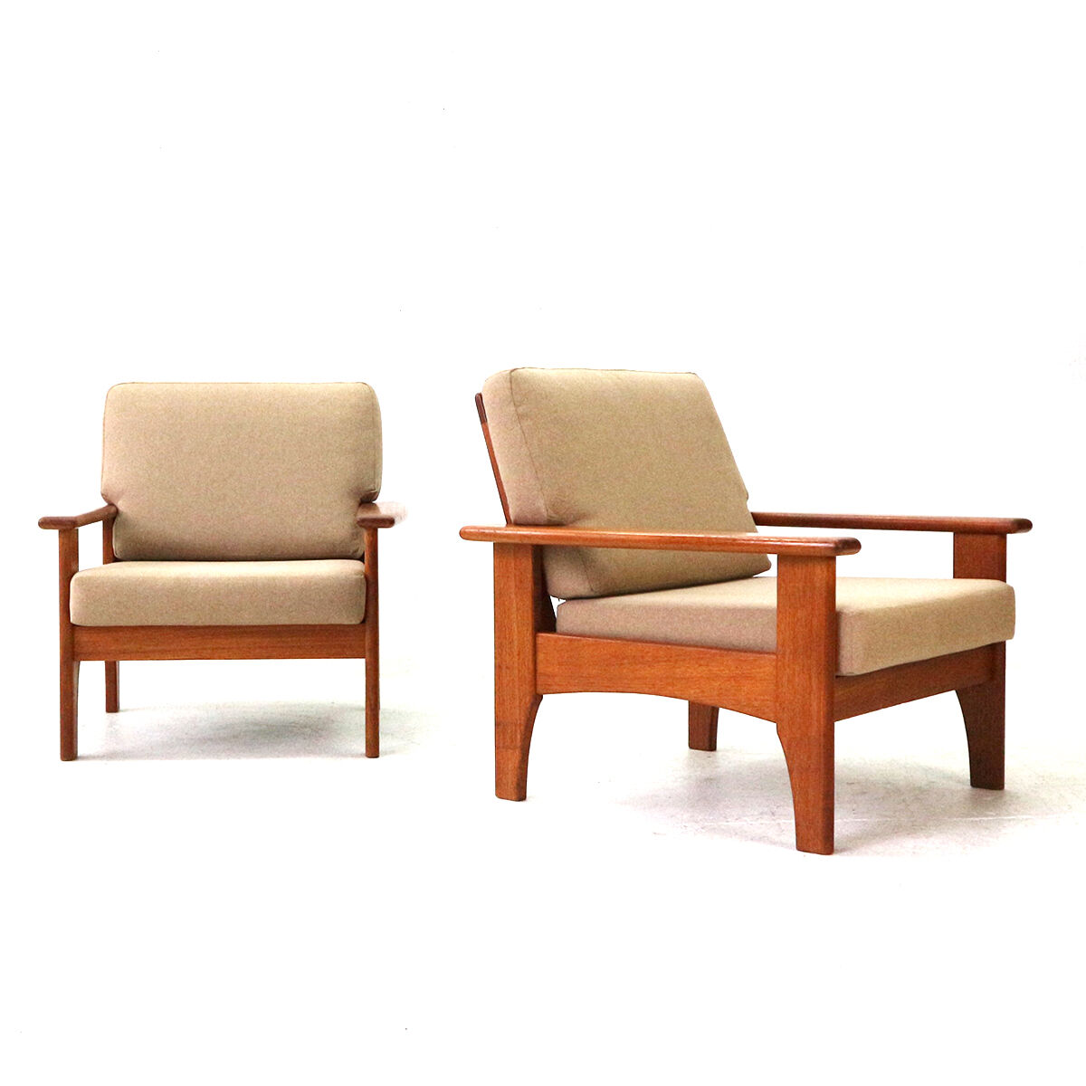 Mid-century scandinavian teak armchair with new covers