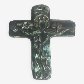 Crucifix céramique vintage