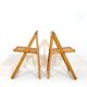 Pair of wooden folding chairs from the 80s.