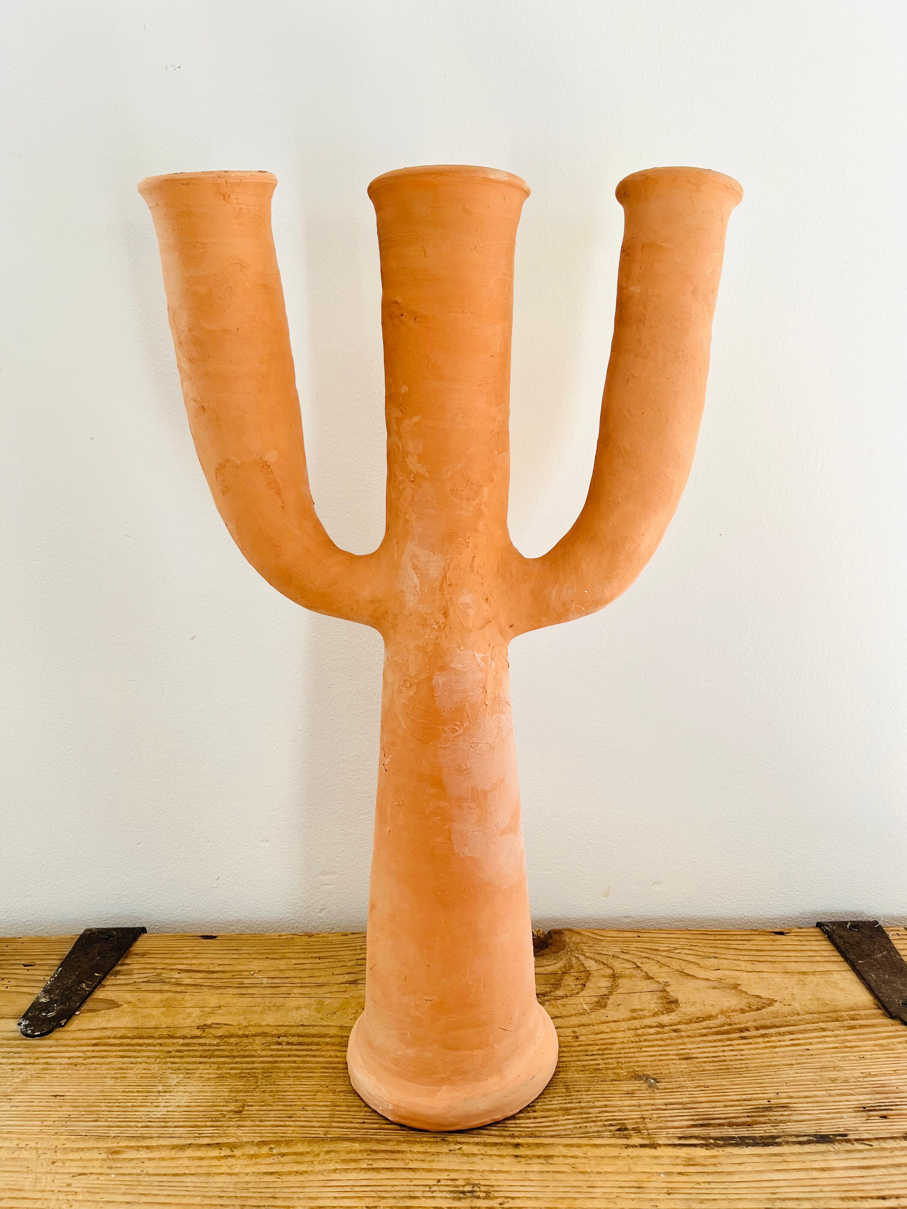 Moroccan raw terracotta candle holder