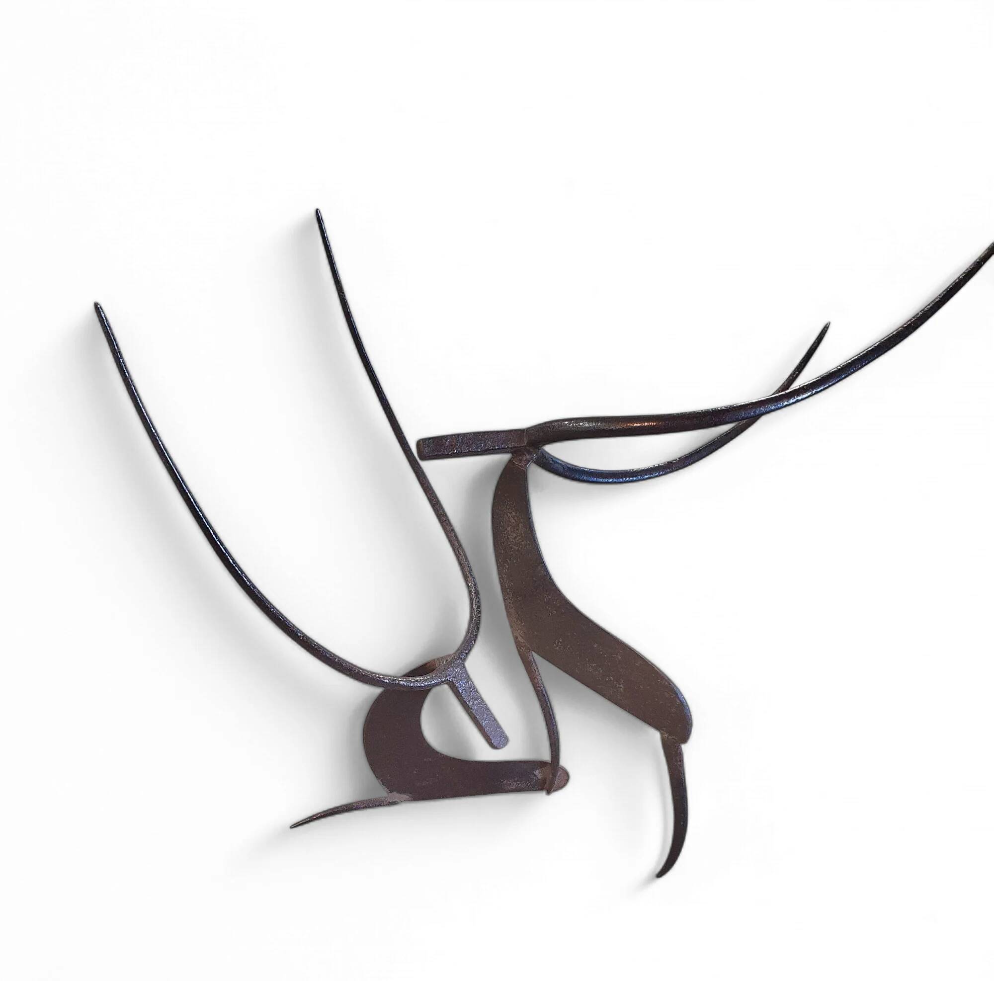 Iron sculpture signed AJP / Levens 1960s Jean Pierre Augier